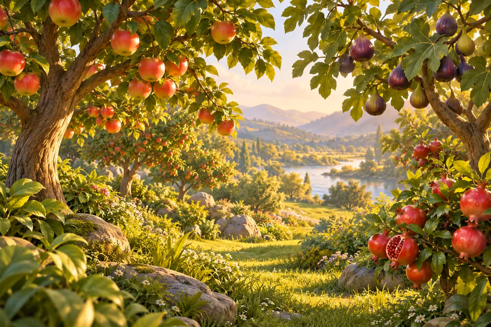 The trees bore fruit with seeds.