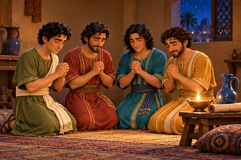 The four friends asked God for help together.