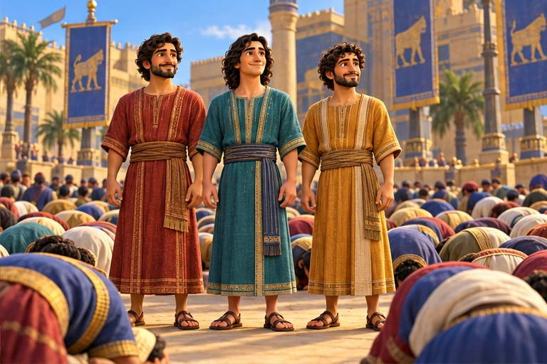 The three friends remained standing.