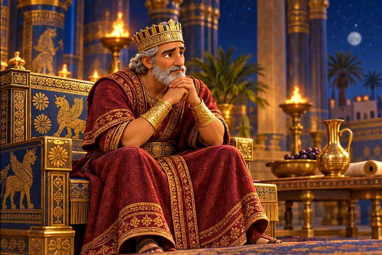 The king was worried and could not rest.