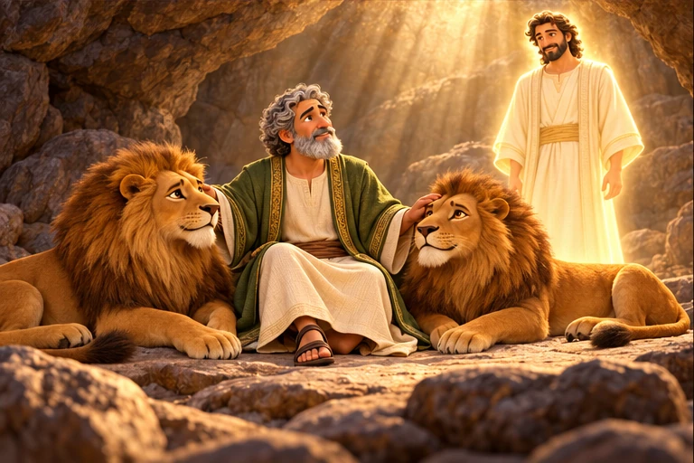 God cared for Daniel through the night among the lions.