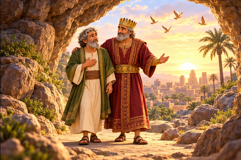 At dawn, Daniel came out of the den without wounds.
