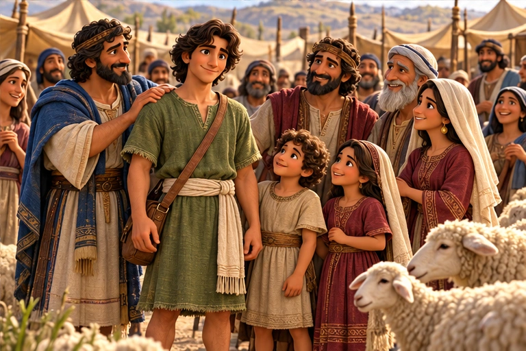 David and the people after the danger.