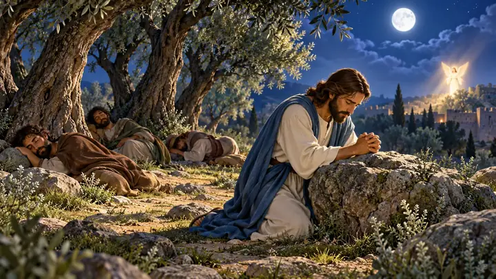Jesus Prays in the Garden