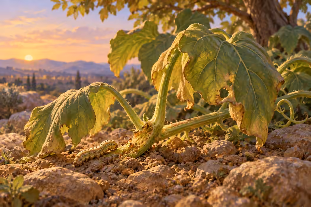 Un pequeño gusano dañó la planta.