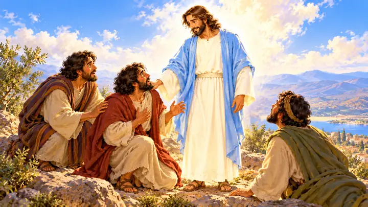 Jesus asked them to get up and not be afraid.