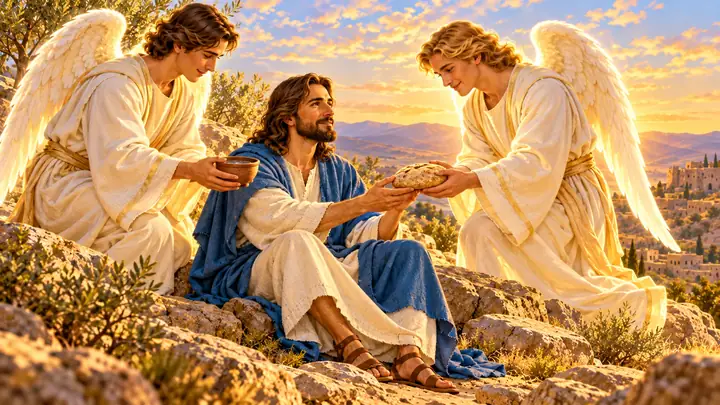 Angels came to care for Jesus.