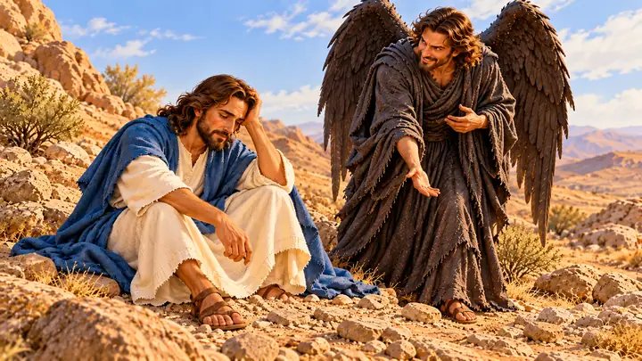 Jesus was hungry in the wilderness.