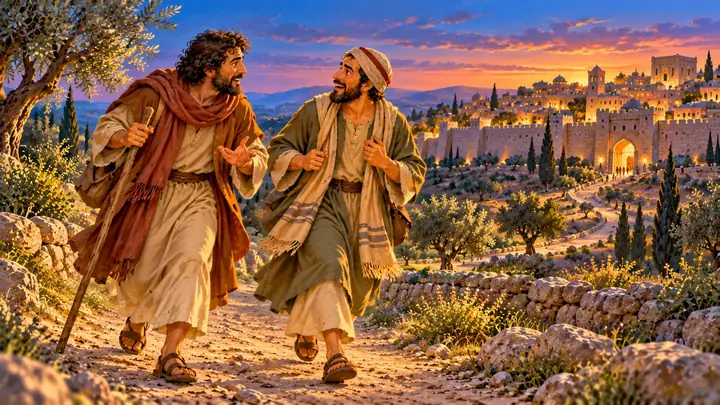 Los dos amigos regresaron a Jerusalén con esperanza.
