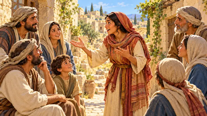 The woman invited the town to meet Jesus.