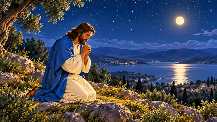 Jesús pasó la noche hablando con Dios.