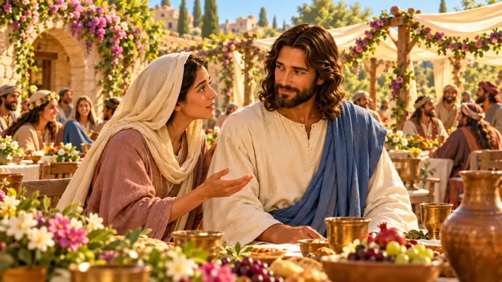 Mary spoke with Jesus to ask for help.