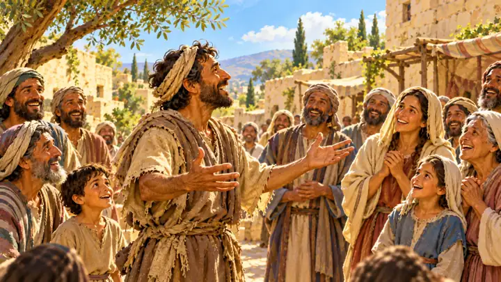The man joyfully told people how Jesus had healed him.