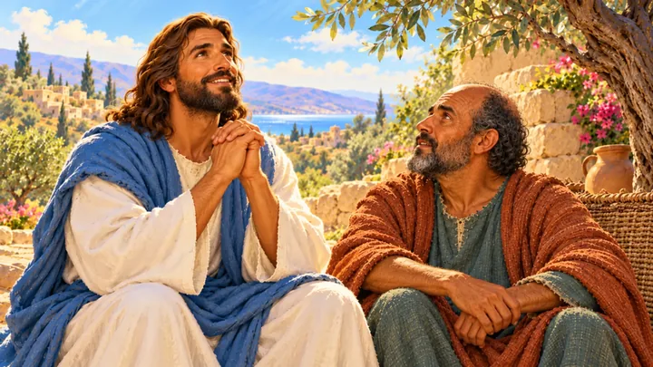 Jesus looked toward heaven and sighed.