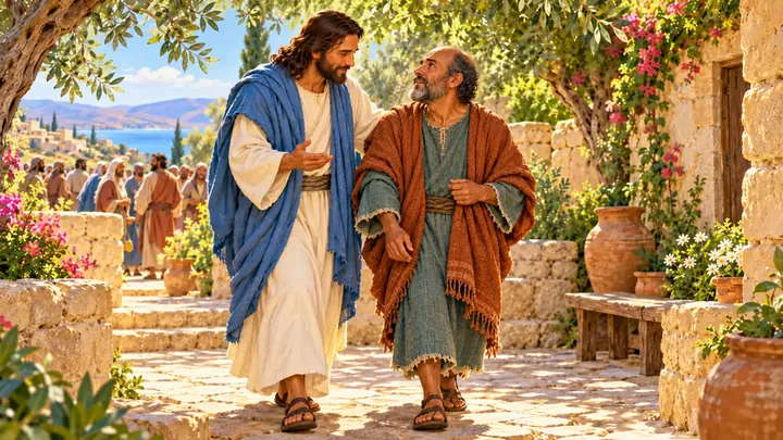 Jesus took him to a quiet place.