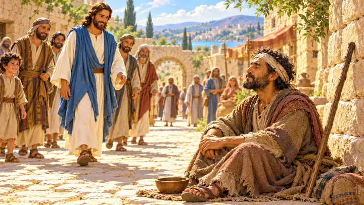 El hombre esperaba junto al camino.
