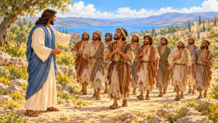 Jesús les indicó que fueran a los sacerdotes.