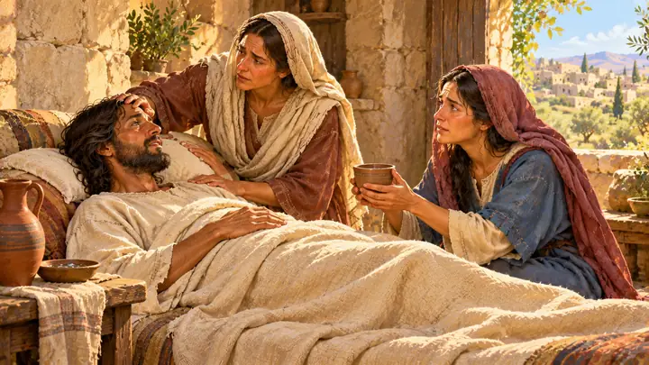 Marta y María cuidaron a Lázaro cuando enfermó.