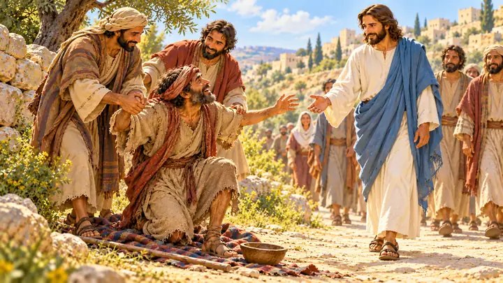 Las personas ayudaron a Bartimeo a acercarse a Jesús.