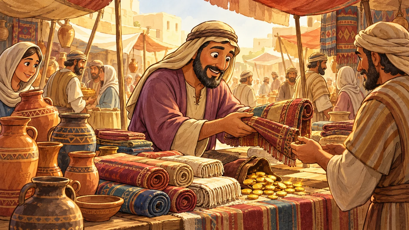 The merchant sold what he had.