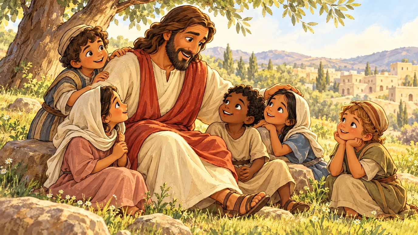 Jesus welcomed the children with love.