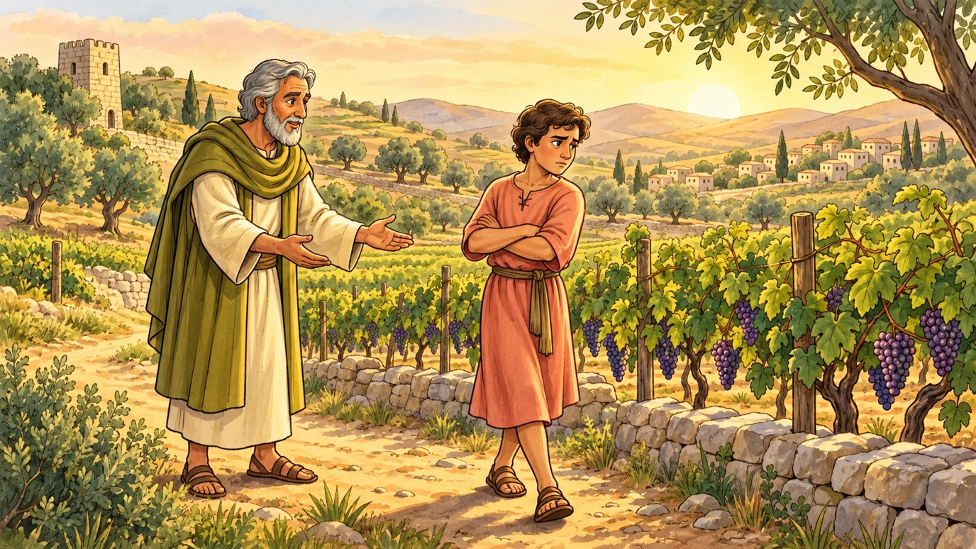 The first son said he did not want to go.