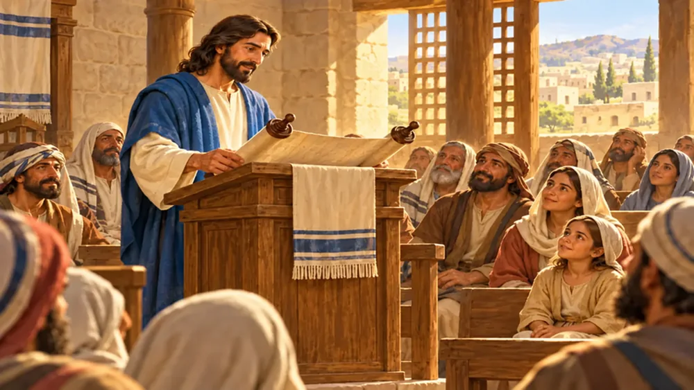 Jesús leyó la promesa de Dios a sus vecinos.